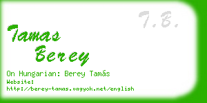 tamas berey business card